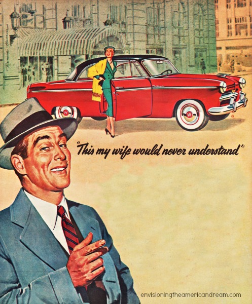 vintage illustration man, woman, car