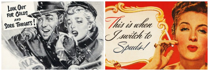 vintage ad smoking people with colds 
