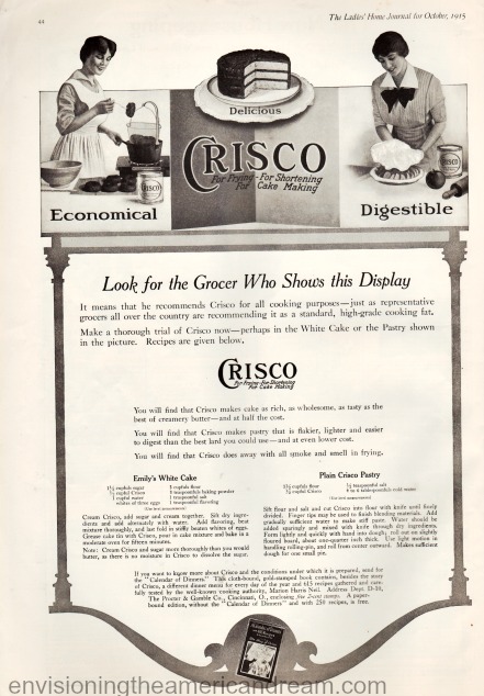 Vintage ad for Crisco 1915