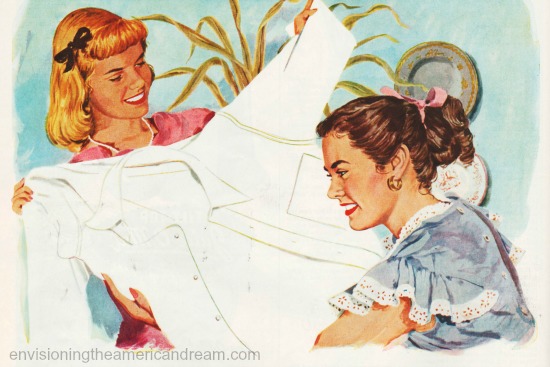 Vintage illustration from Oxydall Ad vintage illustration housewives laundry Oxydall