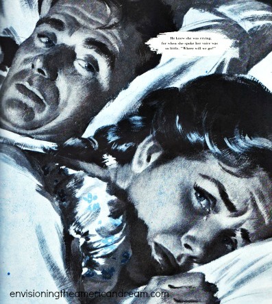 vintage illustration couple in bed