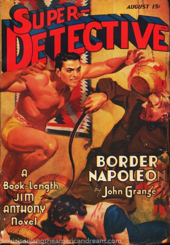 Vintage pulp fiction magazine "Super Detective" August 1941 pulp magazine cover super detective illustration 2 men fighting