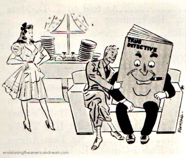 Vintage cartoon "True Detective" magazine September 1941