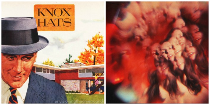 vintage ads man in hat  psychedelic image