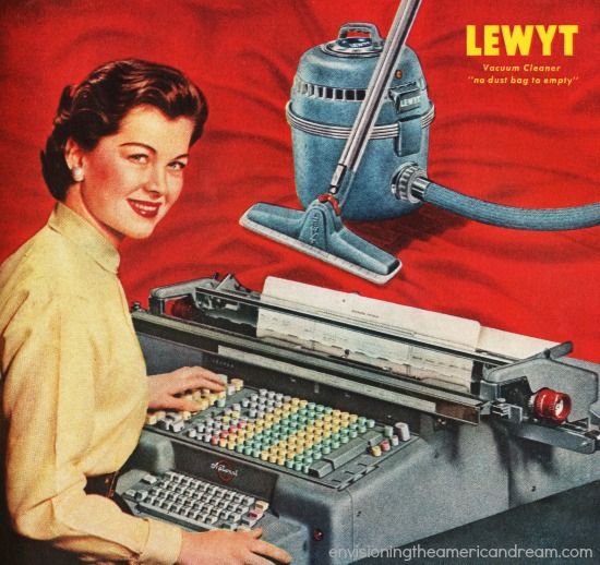 secretary at adding machine 1950s