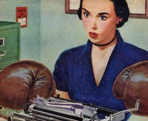 vintage illustration secretary