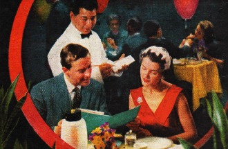 photo 1950s couple in chinese restaurant