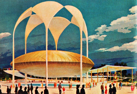 Worlds Fair 19 64 illustration Johnsons Wax Pavilion