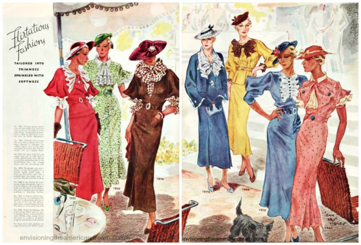 1930s womens fashion illustration