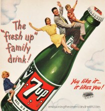 vintage family riding a soad bottle