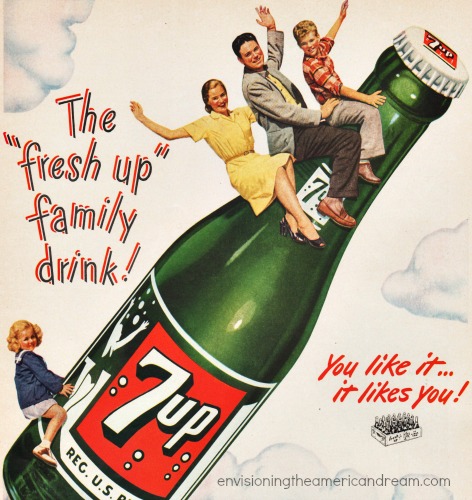 vintage family riding a soad bottle