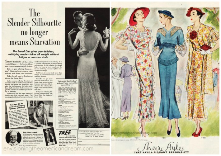 vintage Diet ad womens fashion 1930s