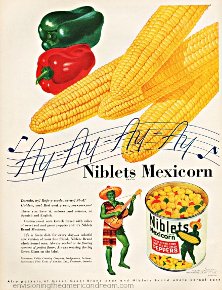 vintage green giant mexicorn ad 1947