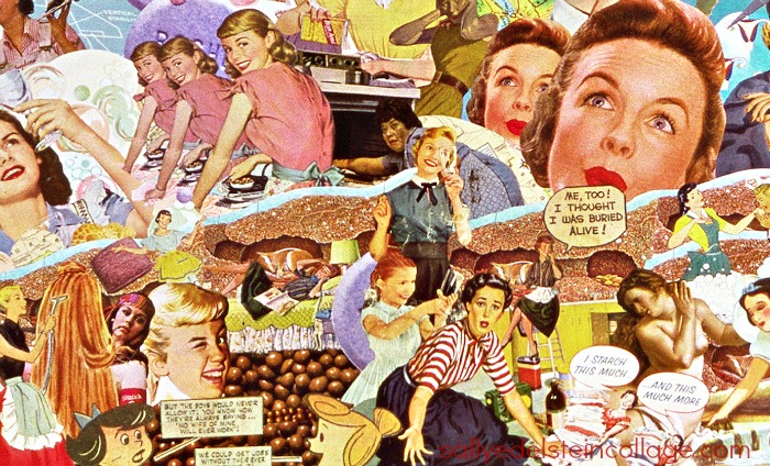 sallyedelsteincollage art work appropriated images of vintage women 