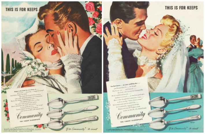 vintage ads Jon Whitcomb illustration bride and groom weddding 
