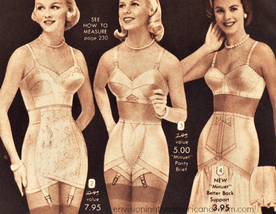 vintage women in girdles and bras