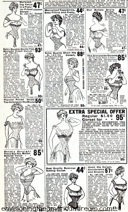 Vintage Fashion Catalog illustrations Corsets Sears Roebuck 1903