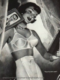 vintage ad illustration woman girdle bra