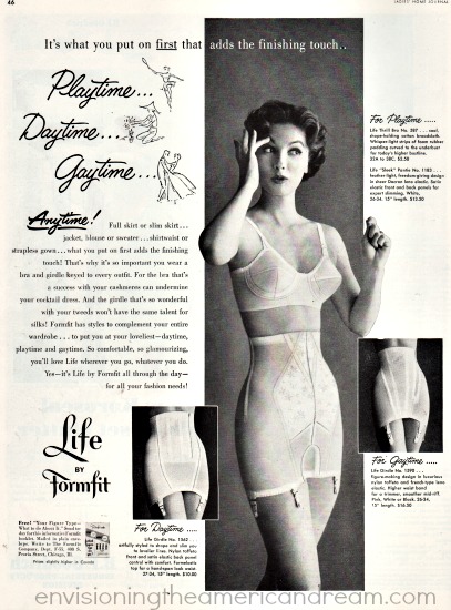 Vintage girdle ad 1954 woman in lingerie