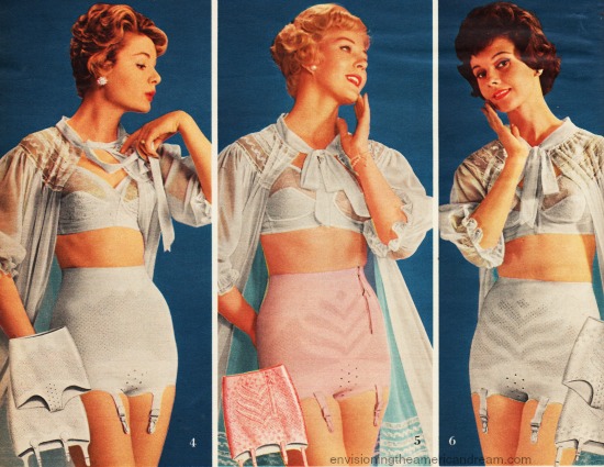 vintage catalog image women in girdles 1959