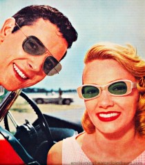 vintage image men and woman in sunglasses 1960