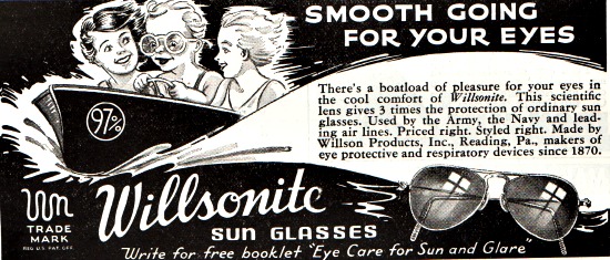 vintage sunglasses ad illustration 1941