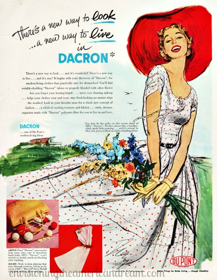 Vintage ad Dacron 1953 Vintage womens fashion 1950s Vintage ad Dacron 1953