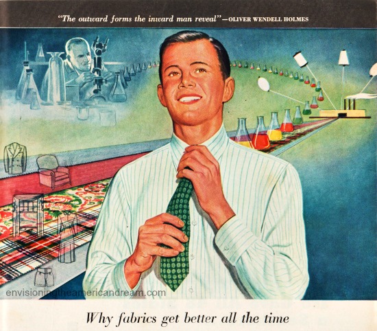 Vintage advertisement Union Carbide 1949 vintage illustration man and chemicals
