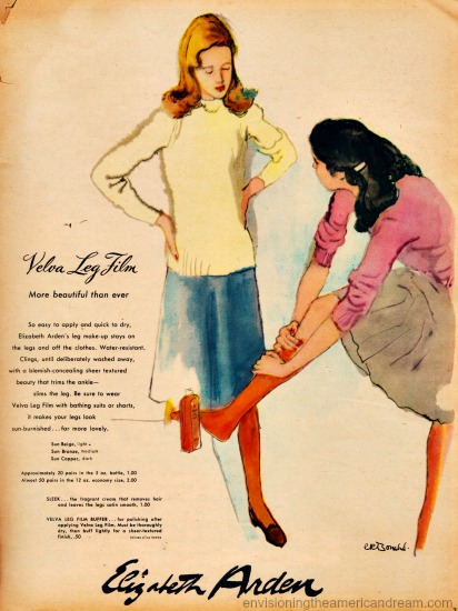 Vintage ad Elizabeth Arden Velva Leg Film
