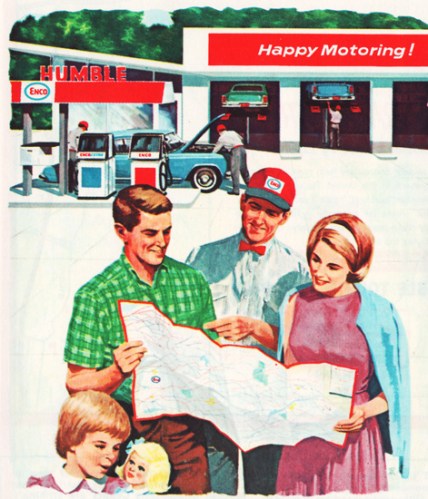 vintage illustration man and woman reading a map