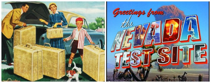 nuclear family vacation postcard nevada test site