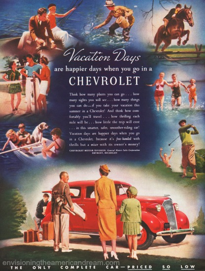 vintage Chevrolet ad 1937 summer vacation 