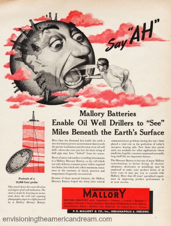 Vintage 1950 ad Mallory Batteries