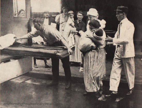 Vintage photo hospital workers polio epidemic 1916 