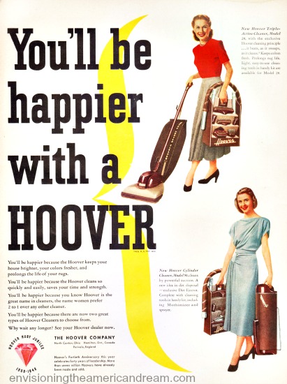 vintage Hoover Ad Housewife vacuum cleaner 