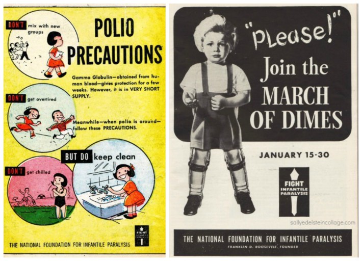 vintage polio precautions march of Dimes posters 