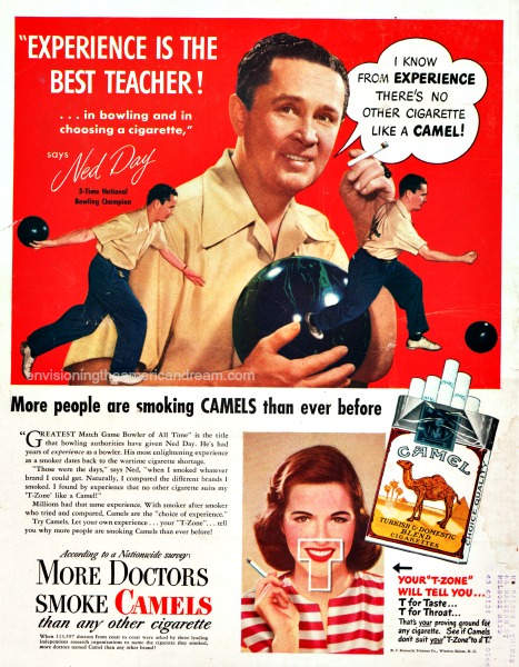 vintage ads bowling smoking