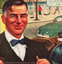 vintage illustration small businessman