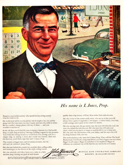 vintage illustration and ad small Businessman 