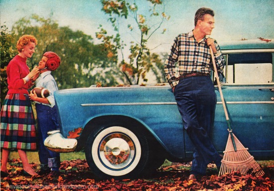vintage family suburbs fall 1956 