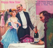 vintage illustration New years Eve Revelers 1915