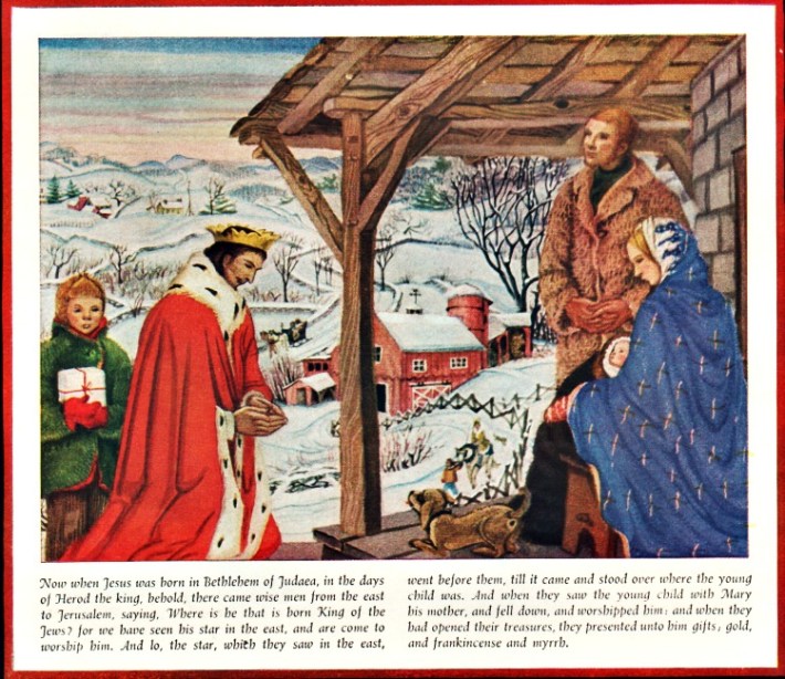 vintage art Jesus Mary and Joseph 