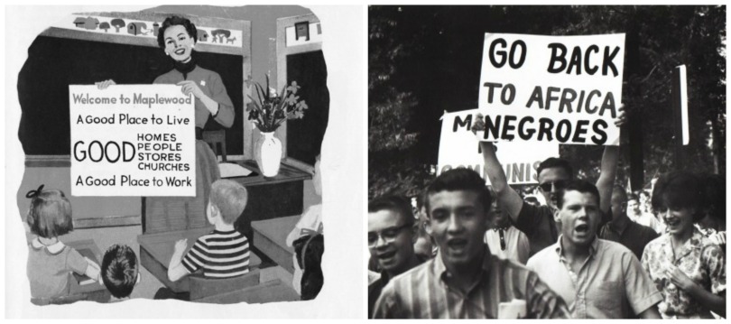 collage vintage schoolbook illustration civil rights protests