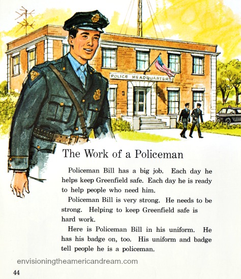 Vintage illustration policeman Childrens school book 