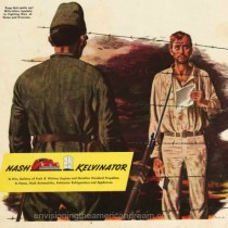 vintage illustration WWII Soldier prison camp