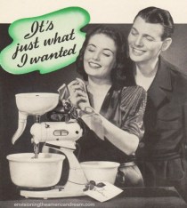 vintage photo couple and Xmas gift mixer