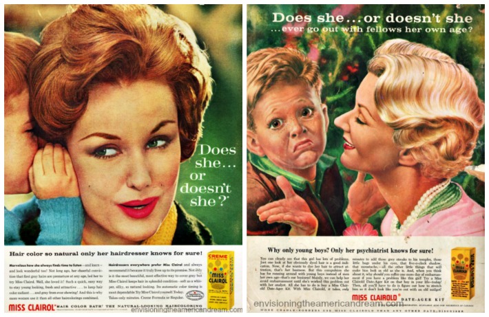 collage-Mad Magazine Miss Clairol Satire and Vintage Miss Clairol ad 