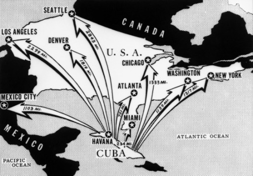 Cuba Missile crisis distances-of-major-cities-from-cuba