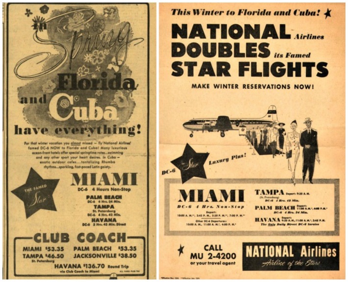 vintage airline Travel ads cuba florida 