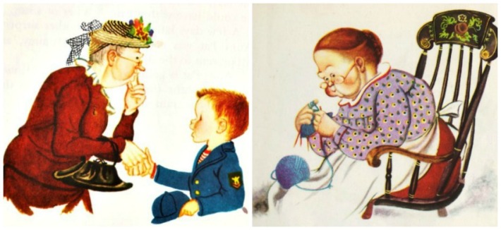 vintage Little Golden Book childrens book illustration women
